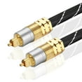 thumbnail image 1 of Premium Gold Plated Toslink Digital Optical Audio Cable (6 Feet) with Metal Connectors and Braided Jacket, 1 of 4