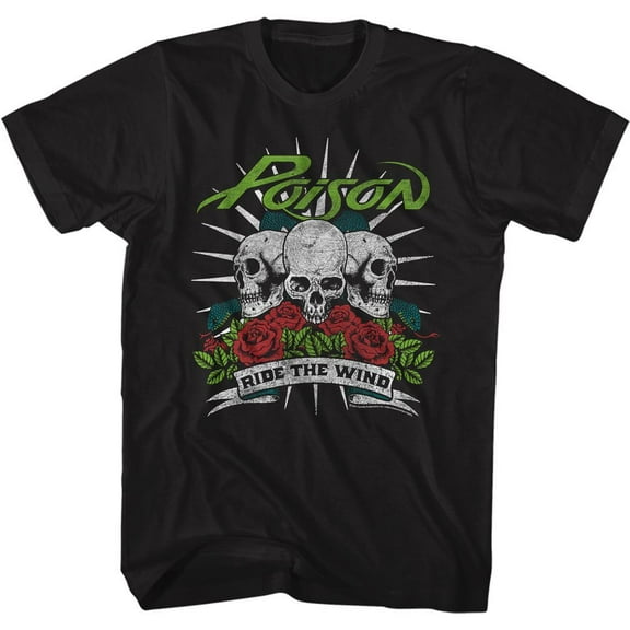 Poison Ride The Wind Black Adult T-Shirt