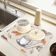 thumbnail image 2 of Yayeee Dish Drying Mat for Kitchen Counter 16" x 18" Microfiber Super Absorbent Coffee Decorative Pad, Fall Coffee, 2 of 9