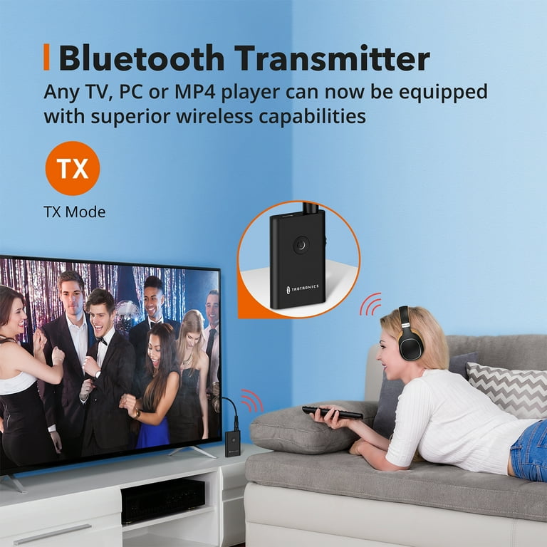 Transmisor/receptor Bluetooth 5.0, adaptador de audio inalámbrico 2 en 1 de  3,5 mm de Taotronics