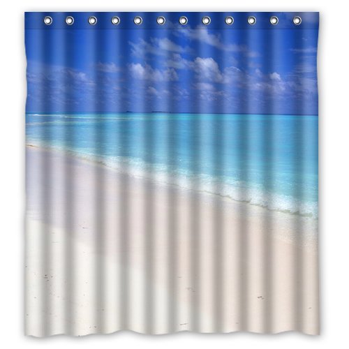 ABPHQTO Sandbeach Beautiful Beach Blue Sky Cortina de ducha Cortina de ducha impermeable 150x180 cm