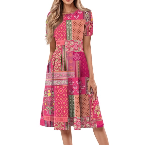 Fashion A-Line Dress for Women CIENVNSTG Flowy Summer Dress Perfect for Casual Outings or Parties