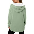 thumbnail image 5 of Womens Long Length Hoodies, Long Sleeve Pullover for Women Fashion Loose Fit Solid Color Half Zip Up Sweatshirts with Pockets Fall Clothes, 5 of 5