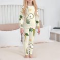 thumbnail image 2 of CPNG Girls Sleepwear Set Cute Fruit Print Crewneck Long Sleeve Top and Matching Pants Soft Comfy Loungewear 2 Piece Set, 2 of 4