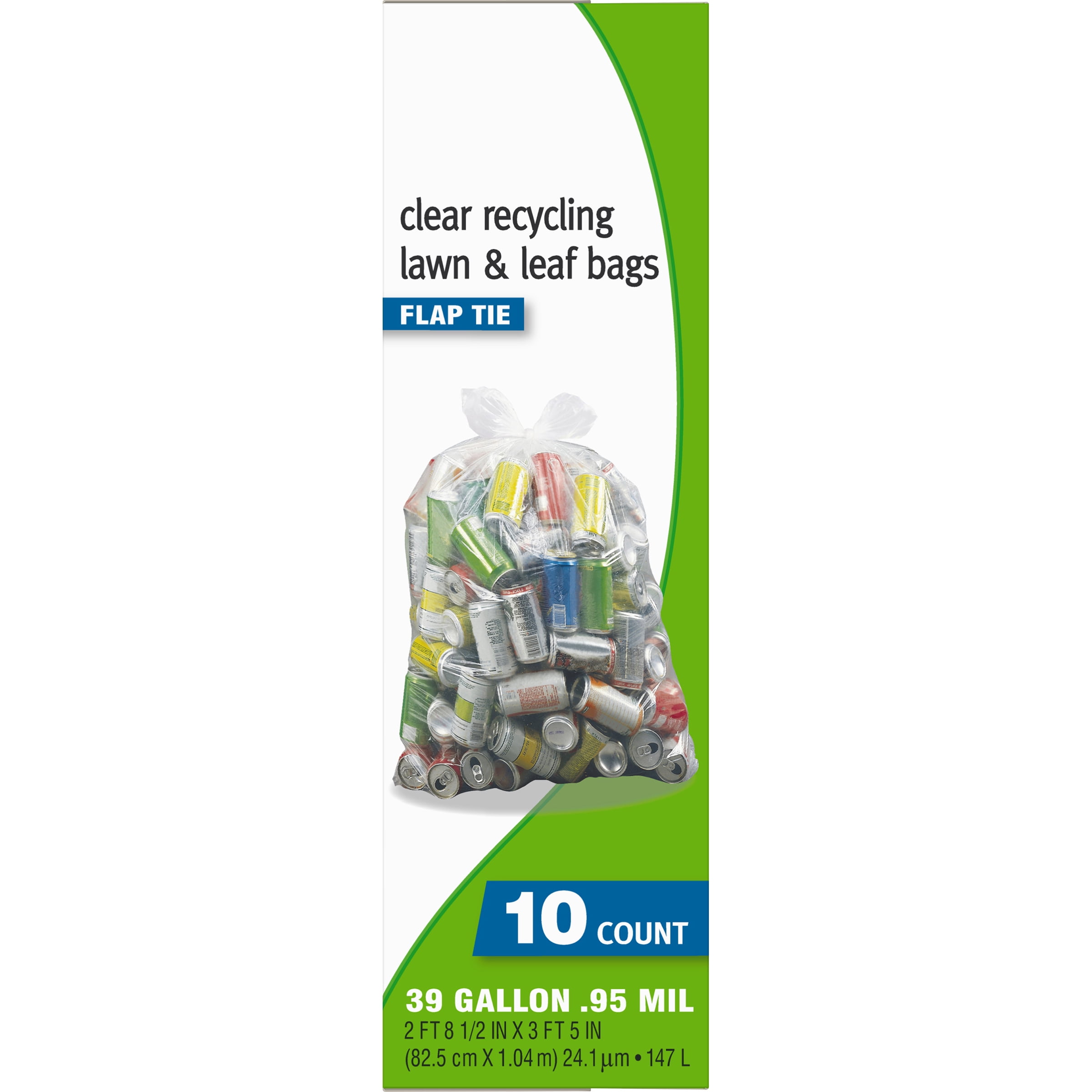 MOXIE 39-Gallons Clear Outdoor Plastic Lawn and Leaf Drawstring Trash Bag  (40-Count)
