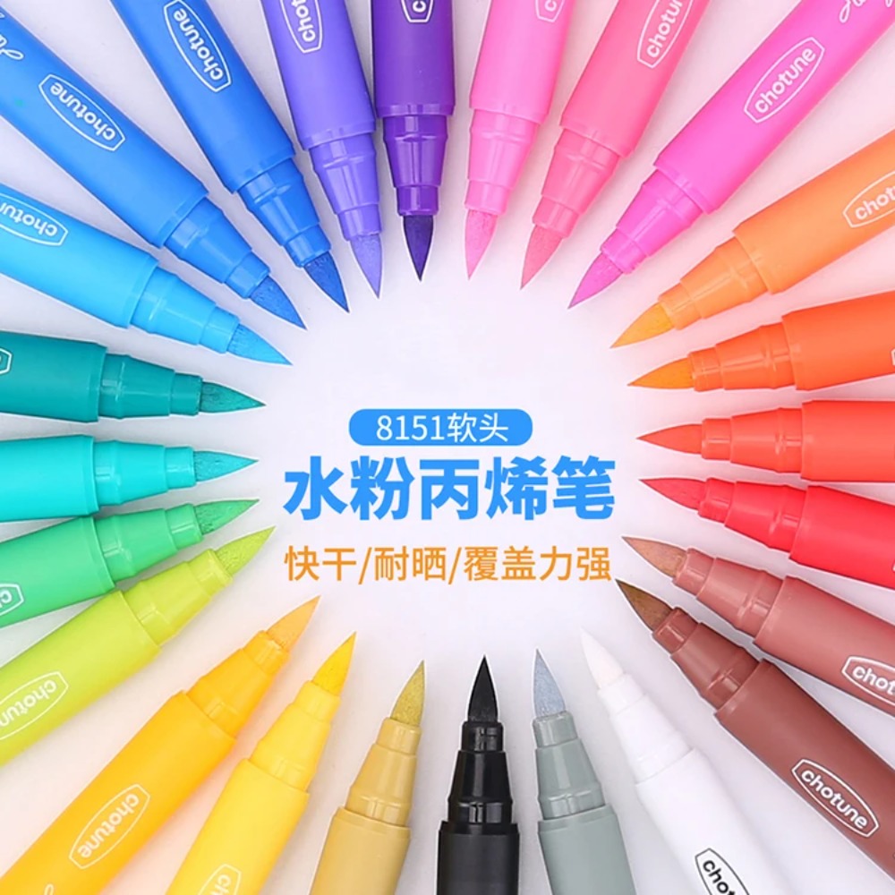 12/24/36 Colors Paint Markers, Acrylic Paint Pens for Artists Adults Coloring Drawing - Extra Brush Tip for Rock Painting, Wood, Canvas, DIY Crafts Making Art Supplies