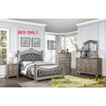 thumbnail image 4 of Miekor Furniture Formal Traditional Antique Silver 1pc California King Size Bed Tufted Faux Leather Headboard Footboard Bedframe 09029, 4 of 8