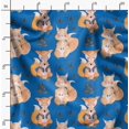 thumbnail image 2 of Soimoi Blue Poly Georgette Fabric Cat & Fox Kids Decor Fabric Printed Yard 42 Inch Wide, 2 of 6