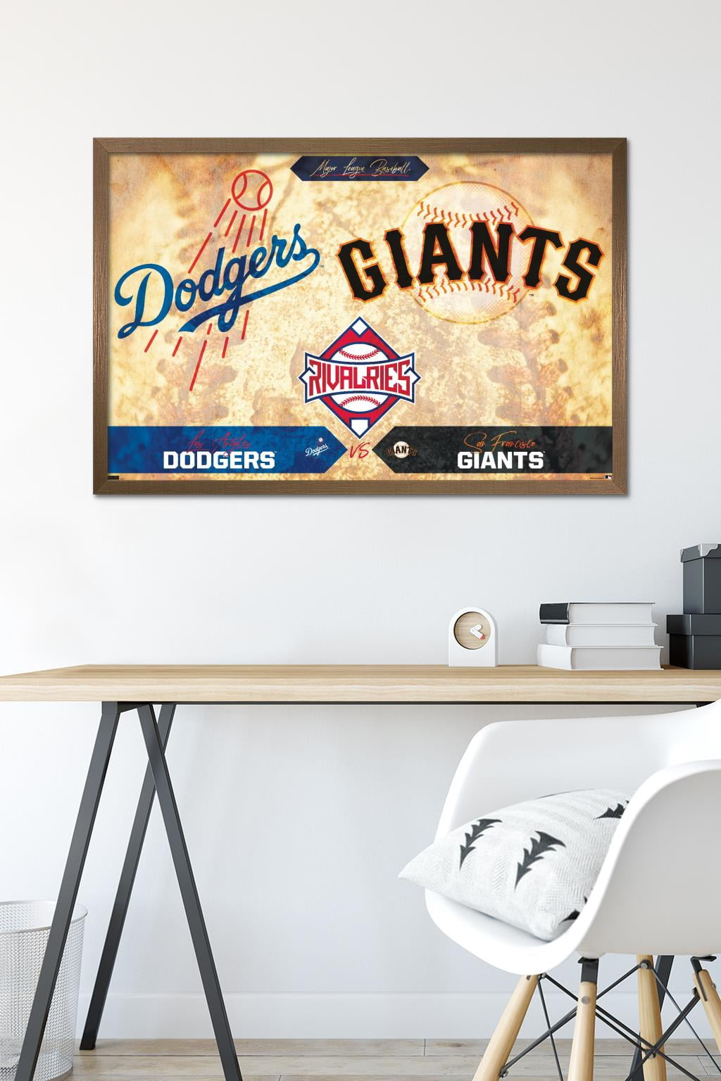 MLB Rivalries - Los Angeles Dodgers vs San Francisco Giants Wall Poster, 22.375" x 34" Framed