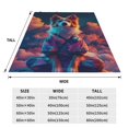 thumbnail image 3 of Honeii Starry Sky White Cloud Puppy Print Fleece Blanket - Throw Blanket for Bed, Sofa, Couch, Camping, and Travel , Microplush Ultra Soft Warm Blanket-40"x30", 3 of 7