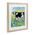 thumbnail image 2 of Impressionist Cow & Meadow Flowers Brown Framed Print Under Glass, 13 x 13, Made In USA, 2 of 8