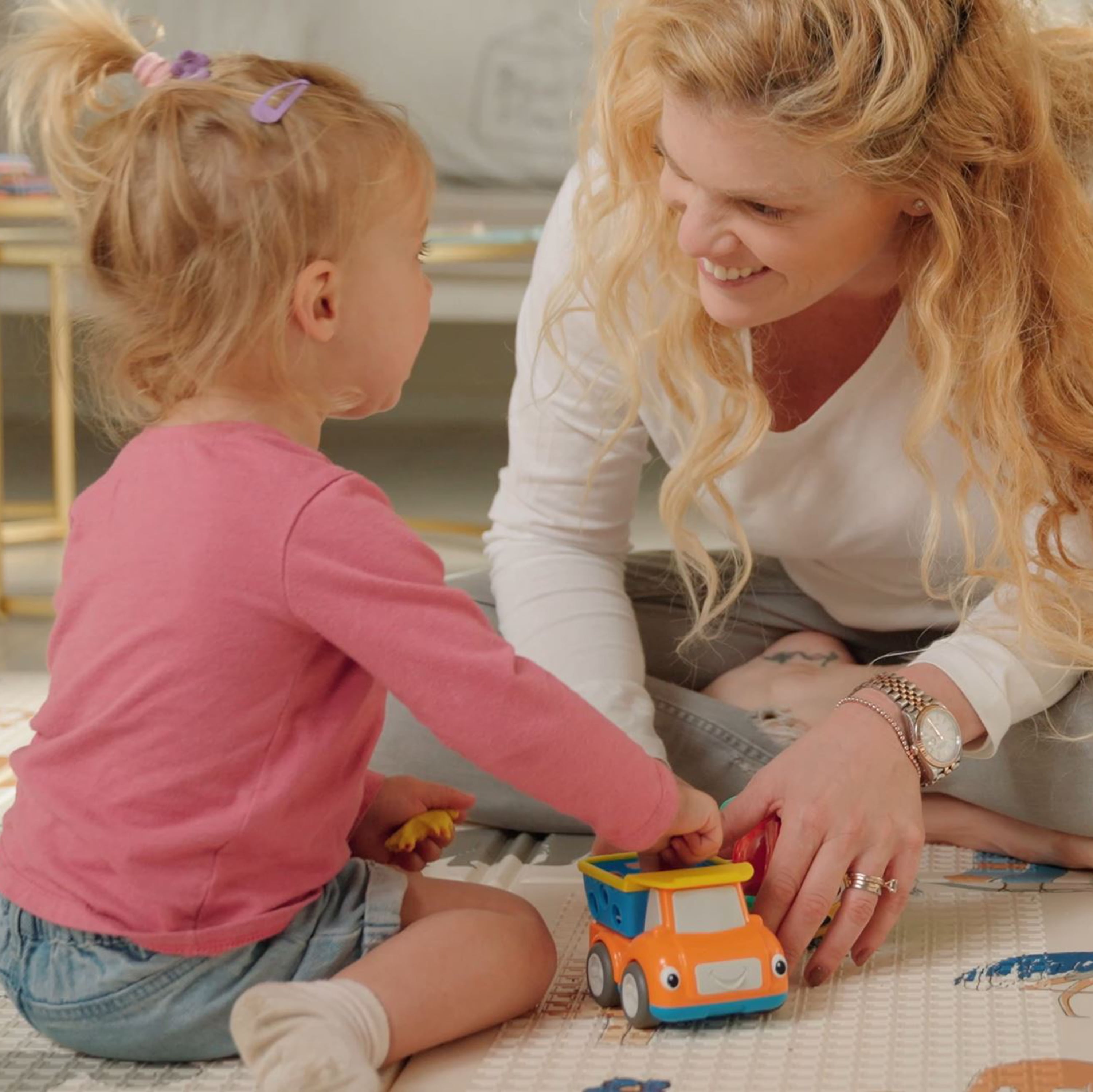 Nuby Play Pals Vehicle Rattle Toy for Babies, Dump Truck Design