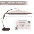 thumbnail image 6 of GRANDPATIO Patio Umbrellas 10x13 FT Rectangular Offset Umbrella, Large Patio Cantilever Umbrella with Base Aluminum Outdoor Umbrella for Garden Poolside, Champagne, 6 of 11
