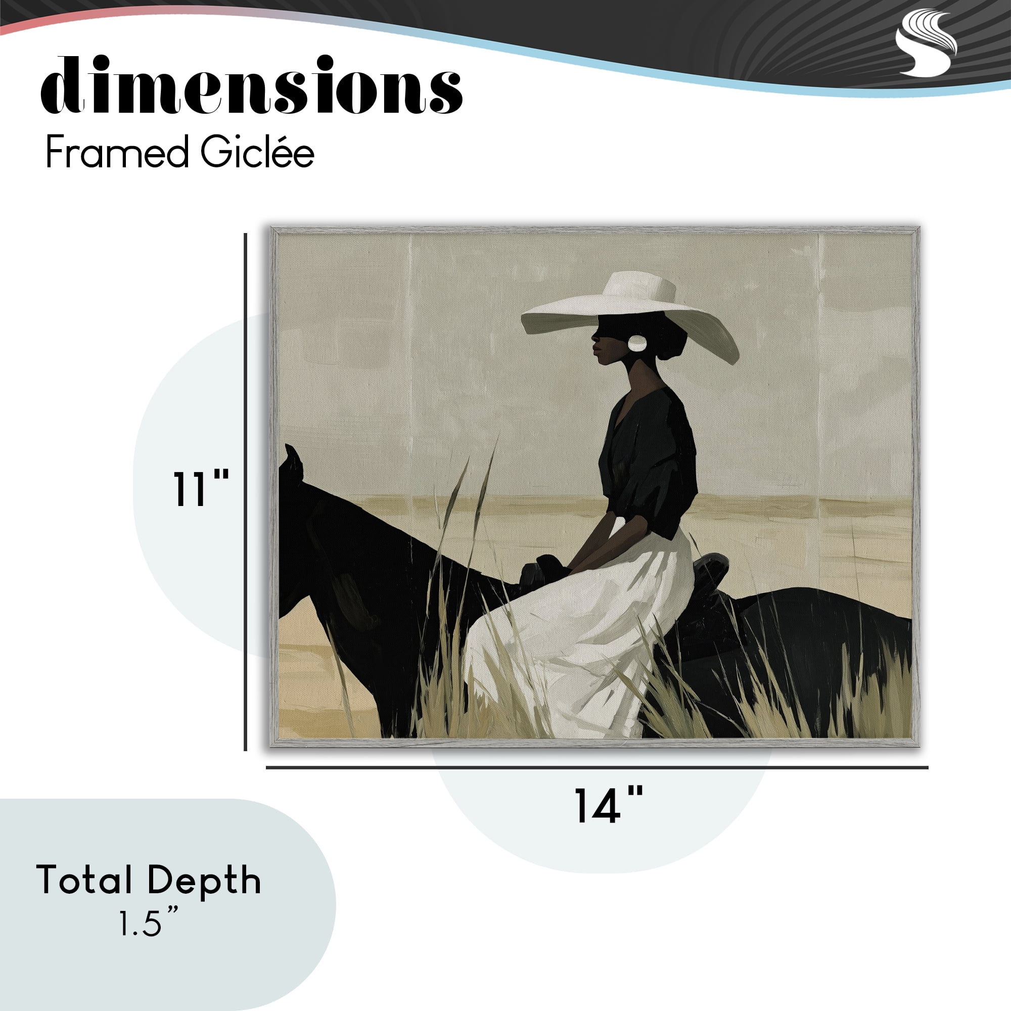 Stupell Industries Equestrian Elegance Silhouette Gray Framed Giclee Art, design by Svetlana Aleynikova