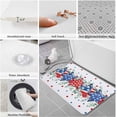 thumbnail image 4 of Kitchen Rugs and Mats,July Patriotic Stars Eucalyptus Leaves 2 Piece Anti Fatigue Area Runner Rug Set Comfort Standing Floor Mat,Red Poppy Flowers Non Slip Absorbent Doormats for Laundry/Bathroom, 4 of 6