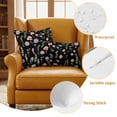 thumbnail image 6 of Spring Summer Flower Outdoor Pillow Covers Pack of 2 Eucalyptus Leaves Countryside Black Waterproof Throw Pillow Covers Decorative Cushion Cases for Patio Garden Tent Balcony Couch 16x16 inch, 6 of 9