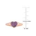thumbnail image 3 of 1/5 Carat (Ctw) African Amethyst Promise Heart Ring in Rose Plated Sterling Silver for Women, 3 of 6