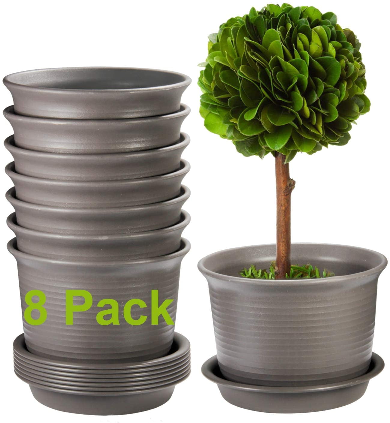 Flower Pots Outdoor, 10 Inch Plastic Pots for Plants, Flower Planters