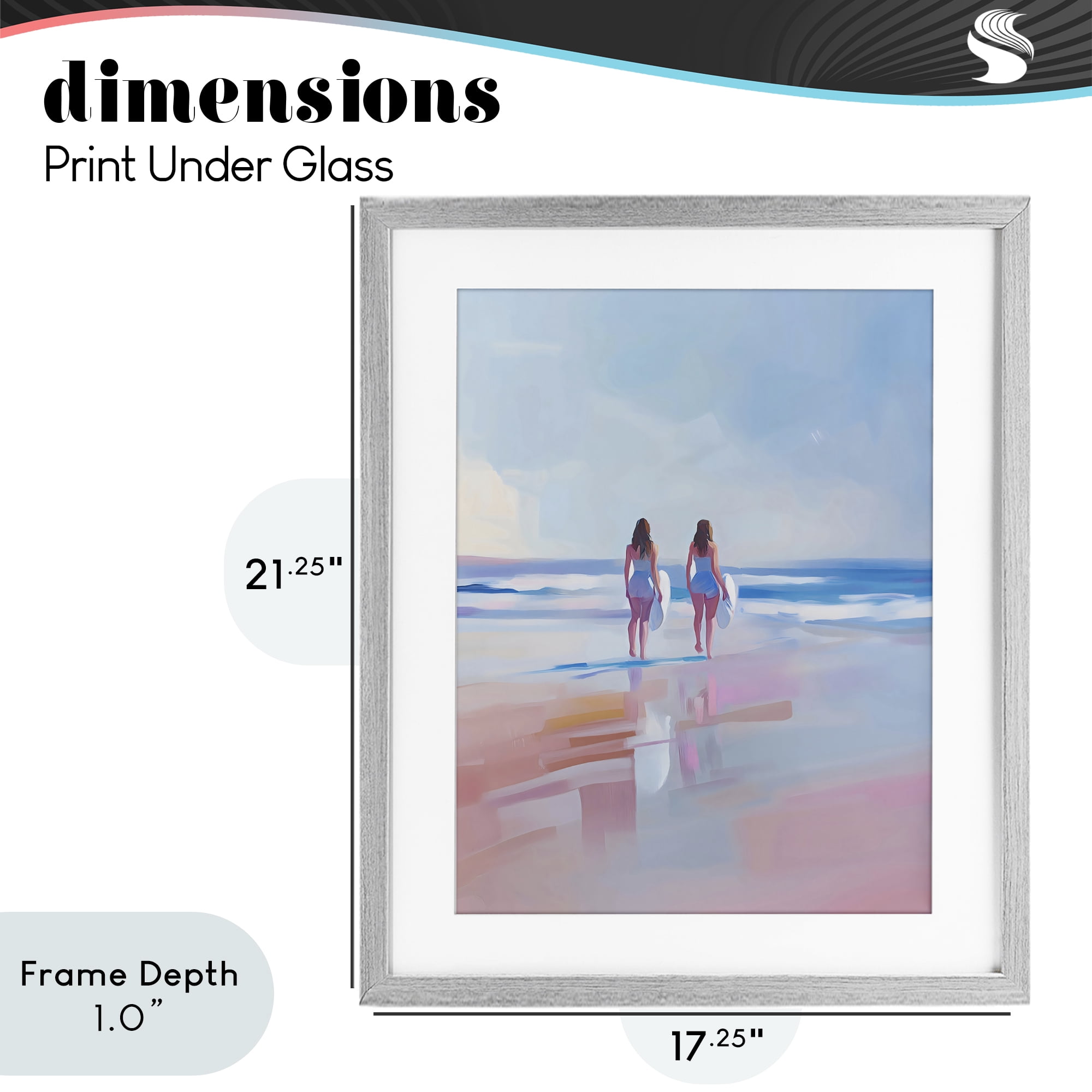 Stupell Industries Heading To Surf at Dawn Gray Framed Print Under Glass, design by The Prints Vibe