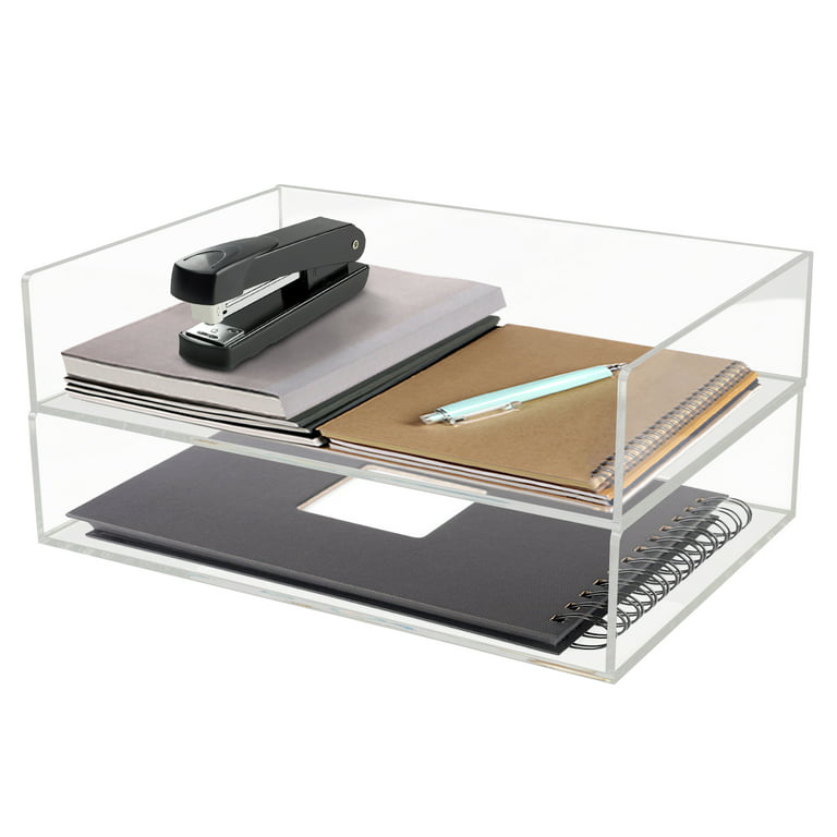 7Penn Acrylic Desk Organizer Tray - 2 Tier Clear Paper File Organizer Inbox  for Home or Office - Drawer Tray for Letters and Documents - Transparent  Desktop Accessory for Organization of Paper Files - Yahoo Shopping
