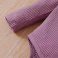 thumbnail image 6 of 3 Months Baby Girls Clothes 6 Months Girls 3PCS Fall Winter Clothing Set Letter Print Infant Girls Long Sleeve Top Pants Headband Set Purple, 6 of 8