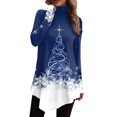 thumbnail image 1 of Gibobby Playeras Deportivas Mujer Túnica Verde Azul Geométrico A Cuadros Estampado Manga Larga Casual Vintage Boho Étnico Escote Redondo Largo Tema Bohemio Geométrico Camisa（Azul， L), 1 of 4