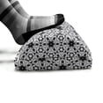 thumbnail image 5 of Grey and White Foot Rest, Boho Style Greyscale Flower Motifs with Eastern Art Inspiration, Non-Slip Backing Ergonomic Memory Foam Leg Support for Office, Charcoal Grey and White, by Ambesonne, 5 of 5