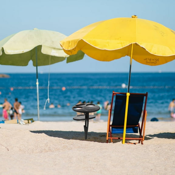 NICEXMAS 1Pc Portable Round Wood Table with Foldable Design for Outdoor Picnic and Beach