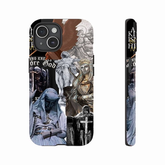 Divine King Knight Armor Phone Case for Gothic Fans with Religious Cross Knight Design – Compatible with iPhone 11/12/13/14/15/16 (Pro Max/Plus)