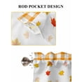 thumbnail image 6 of Thanksgiving Bathroom Window Curtain, Fall Orange Blue Pumpkin Maple Leaves Plaid Light Filtering Coffee Kitchen Curtains, Bedroom Living Room Curtains 2 Panel 84"x45", 6 of 6