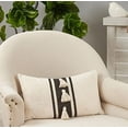 thumbnail image 4 of Fennco Styles Woven Striped Tassel Decorative Cotton Throw Pillow Cover 12" W x 20" L - Black Textured Cushion Case for Home, Couch, Bedroom, Living Room and Office Décor, 4 of 4