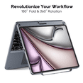 thumbnail image 2 of edaiser Swivel Keyboard Case Compatible with Apple iPad Pro 12.9 inch 6th Generation 5th 4th 3rd Gen; Wireless Rotatable Cover with Pencil Holder, Multi-Touch Trackpad, Backlit, Metallic Gray, 2 of 6