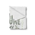 thumbnail image 2 of Nature is My Home Soft Flannel Fleece Throw Blanket, Typography Framed with Streaks and Motifs Tribal, Cozy Plush for Indoor and Outdoor Use, 70" x 90", Olive Green Pale Green, by Ambesonne, 2 of 5