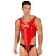 thumbnail image 5 of Body sexy de charol sin entrepierna y corte alto para hombre, mono de una pieza con efecto mojado, sin espalda, sin mangas, ropa de club, 5 of 5