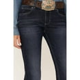 thumbnail image 2 of Wrangler Women's Retro Dark Wash Mid Rise Mae Alexis Stretch Bootcut Jeans Blue 13W x 34L, 2 of 4