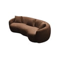 thumbnail image 3 of Mid Century Modern Curved , Soft Boucle Fabric For Bedroom, Office, Apartment, Luxury , Brown Living Room Couch, Curved, Apartment , Cozy Seat,, 3 of 5