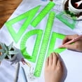thumbnail image 4 of Scheam Green Clear Ruler Math Set,Plastic Drafting Ruler,Includes Protractor Triangle Rulers 12 Inch 6 Inch Straight Ruler,Geometry Measuring Tool for Classroom Office Home 6 Pcs, 4 of 7