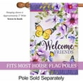 thumbnail image 2 of Welcome Friends Floral Blooms Butterfly Decoration Seasonal Spring Summer House Flag Outdoor Yard Flag 28" x 40", 2 of 6