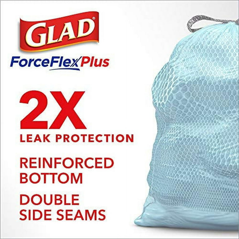 Glad ForceFlexPlus Tall Kitchen Drawstring Trash Bags - 13 Gallon Trash Bag,  Febreze Beachside Breeze - 80 Count (Package May Vary) 
