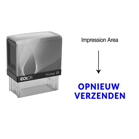 eloria Opnieuw Verzenden Self Inking Rubber Stamp Business Custom Stamp Office Stationary, Color: Blue Ink