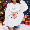thumbnail image 5 of Toddler Girls Graphic Hoodie Merry Christmas Print Hooded Sweatshirt Festive Pullover Top Fall Fashion Clothing Size 2-3T ,White, 5 of 5