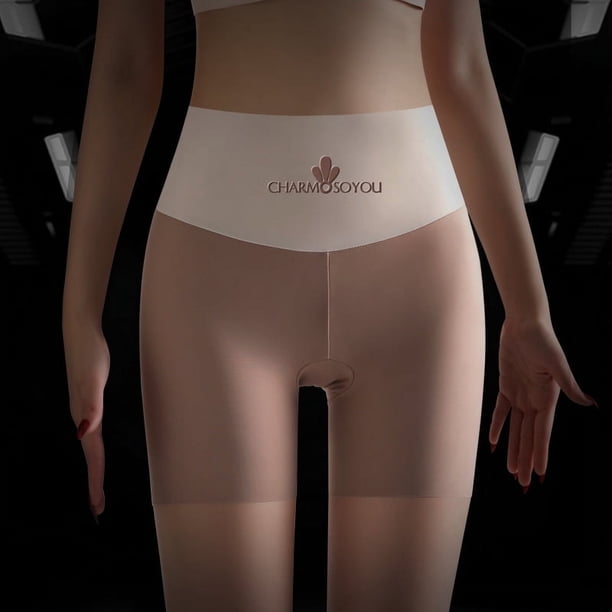 Pantalones de seguridad de seda sin costuras para mujer, anti-caminar, anti-rizado, de verano, finos, de alta elasticidad, pantalones de seguro, bragas tipo bóxer