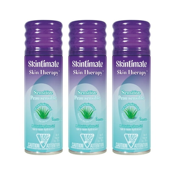 Skintimate Skin Therapy Women's Shave Gel for Sensitive Skin With Vitamin E, Aloe & Olive Butter-7oz (Pack of 3)