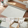 thumbnail image 6 of Sage Green Striped 2'x3' Washable Rug, Sage Green White Stripes Farmhouse Non-Slip Soft Doormat Area Rugs for Entrance Bathroom Bedsides, Carpet for Kitchen Bedroom, Entryway Floor Mat, 6 of 9