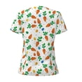 thumbnail image 6 of Fuzoiu Cute Carrot Print Women's V-Neck T-Shirt,Women's Short Sleeve Top, Comfortable for Work, Leisure, and Sports, 6 of 7