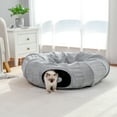 thumbnail image 3 of PAWZRoad Cat Tunnel with Soft Cushion 2-in-1 Collapsible Hideaway Round Shape,Gray, 3 of 10
