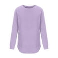 thumbnail image 6 of clear 50% off Usmixi Sweatshirt for Women Womens Fleece Sweatshirt Casual Solid Long Sleeve Round Neck Pullover Sweatshirt Soft Plush Plus Size Ladies Sweatshirt Tops Winter Sweatshirt, 6 of 6