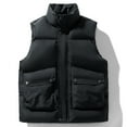 thumbnail image 2 of UVEASISHA Big and Tall Puffer Vest for Men Winter Warm Down Vest Full Zip Casual Sleeveless Stand Collar Waistcoat Outdoor Windproof Coats with Pockets Black XXL, 2 of 10
