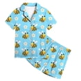 thumbnail image 4 of Kids V Neck Printed Short Pajama Set Boys Girls Sleepwear Spring Summer Loungewear Clothes, 4 of 4