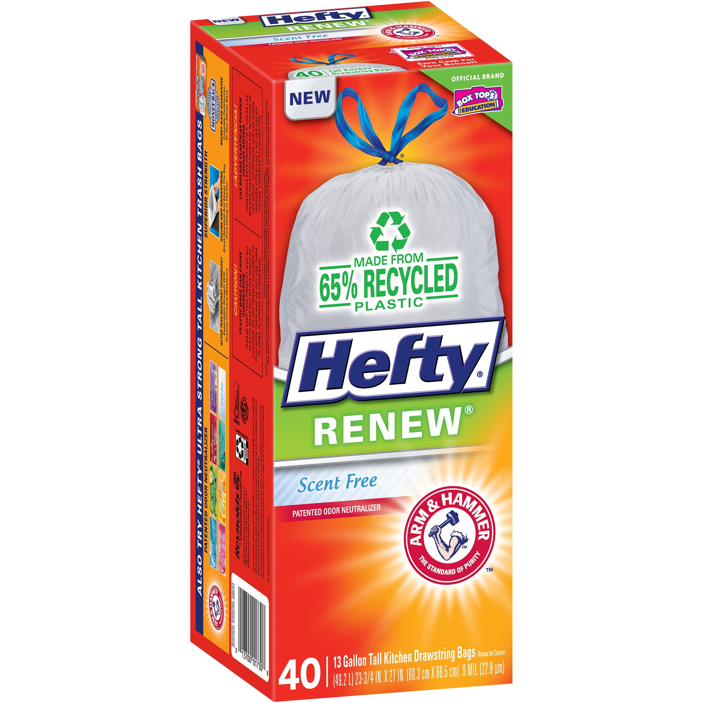 Hefty® Renew® Scent Free 13 Gallon Tall Kitchen Drawstring Bags 40 ct